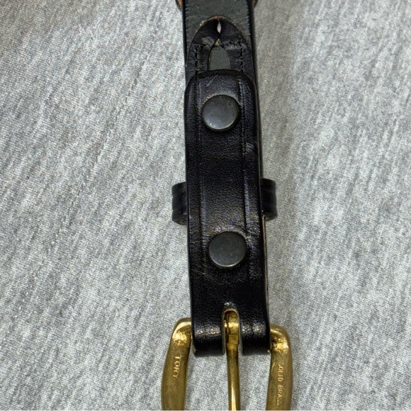 TORY 1.25” Laced Bridled Leather Belt Brass Buckle Size 26 - Picture 7 of 9